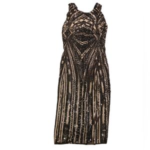 Zara Sequin Back Drape Dress